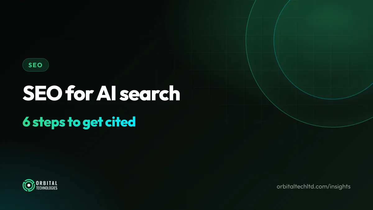 SEO for AI search: six steps to get cited in AI Overviews, ChatGPT and Perplexity.