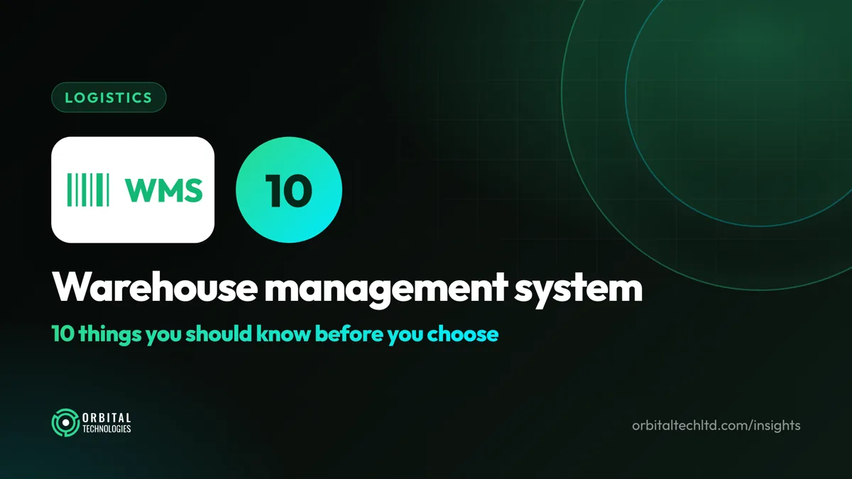 Warehouse management system: 10 things you should know, with a barcode scan icon and WMS label.