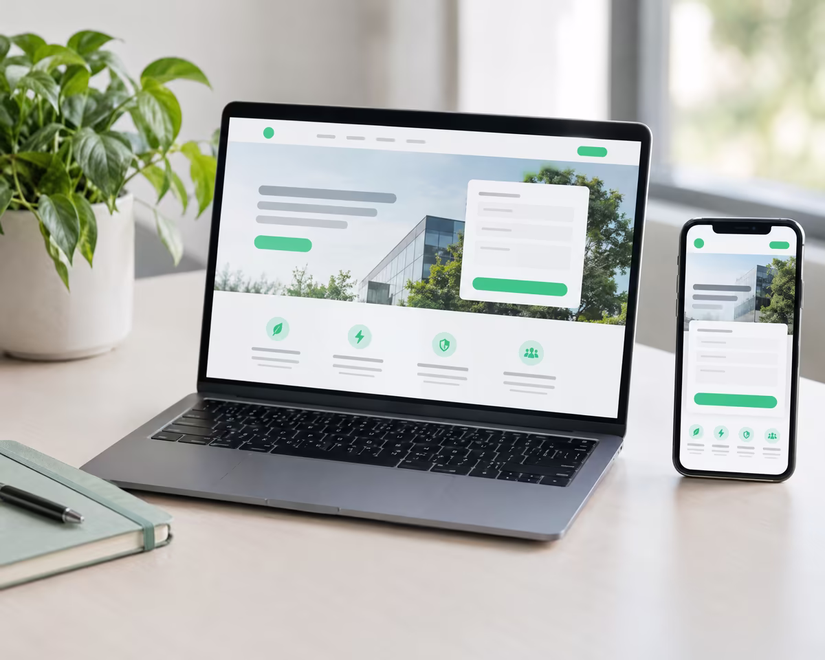 A fast company website with a quote form on a laptop and phone